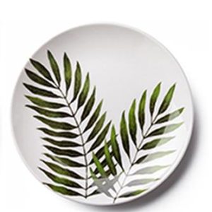 Green Fern Natural Ceramic Plate